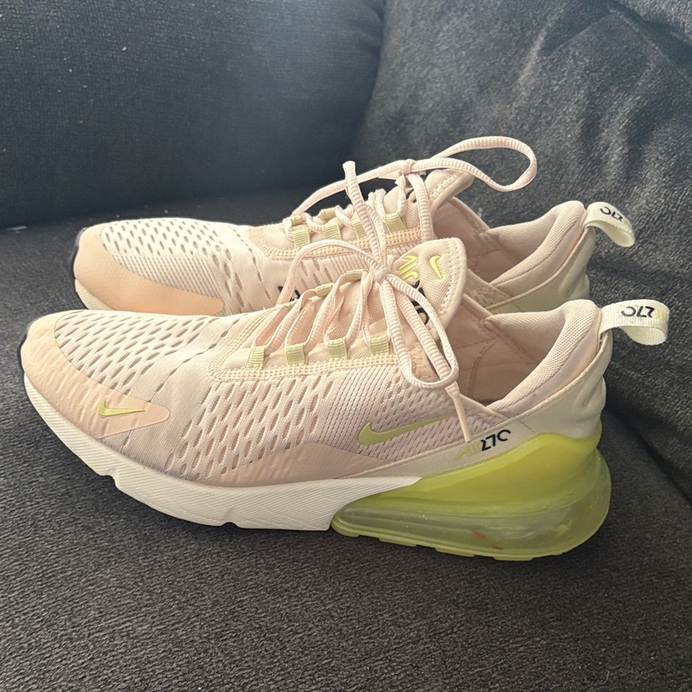 Nike Women’s Air Max 270 Sneakers Pink and Yellow